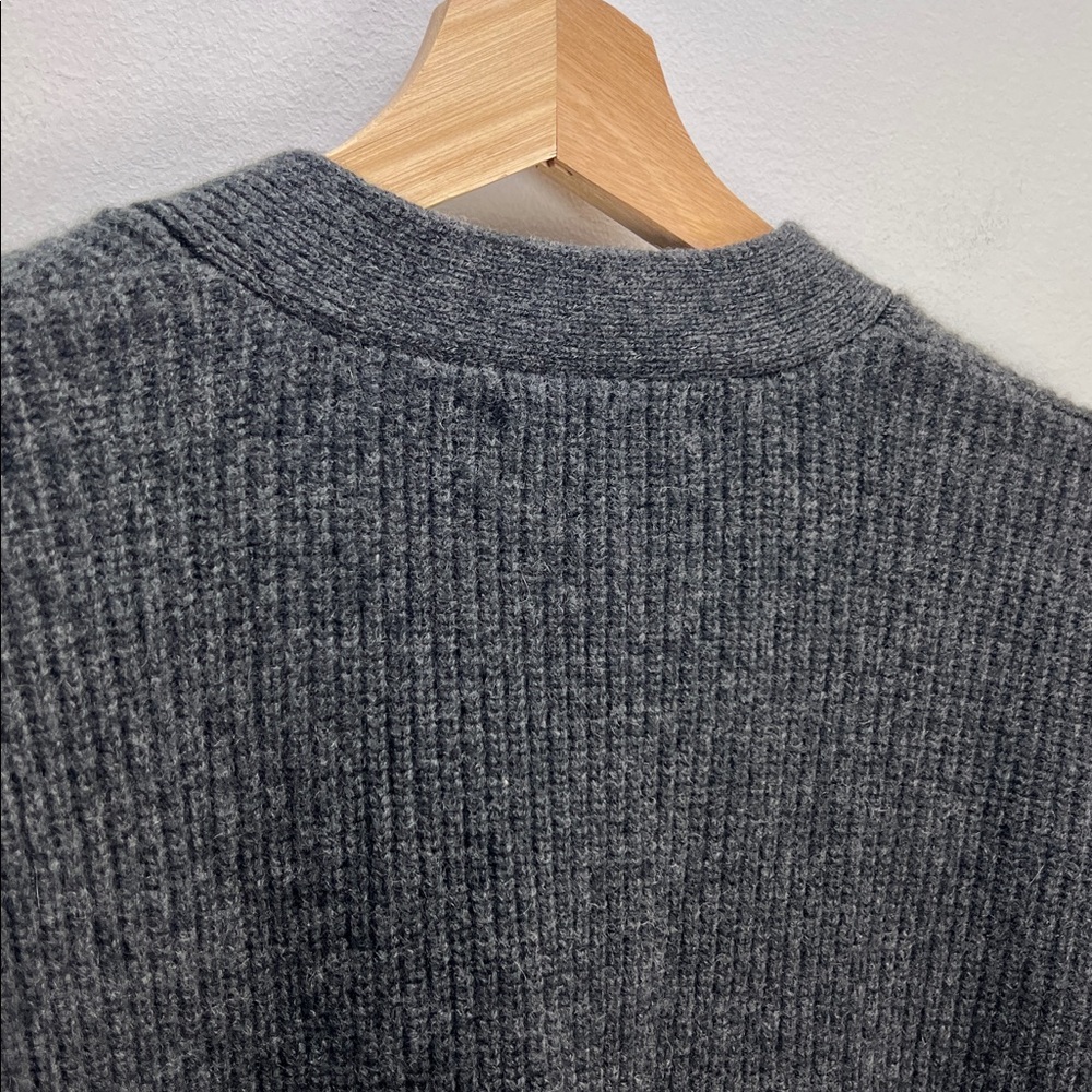 Quince Mongolian Cashmere Fisherman Boxy Cropped Cardigan Sweater Gray Womens XS - Picture 7 of 9